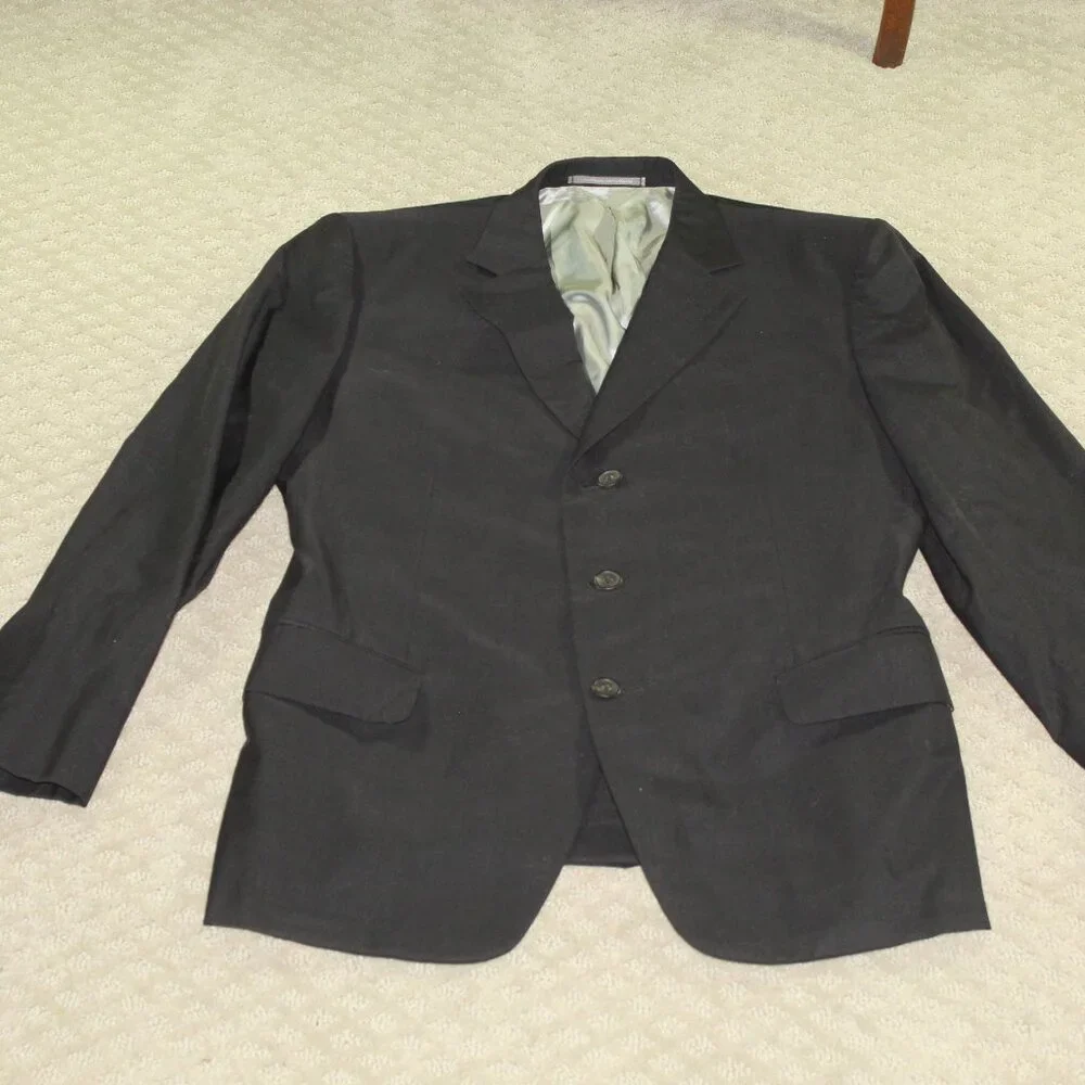 Gucci Blazer Mens Sz 40R Black Wool Cotton All Season Pockets Italy Classic COA